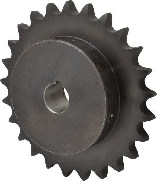 Browning - 25 Teeth, 3/4" Chain Pitch, Chain Size 60, Finished Bore Sprocket - 1" Bore Diam, 5.984" Pitch Diam, 6.39" Outside Diam - USA Tool & Supply