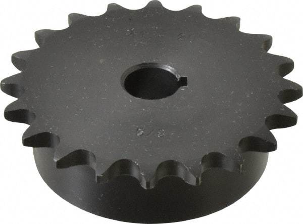 Browning - 20 Teeth, 1/2" Chain Pitch, Chain Size 41, Finished Bore Sprocket - 5/8" Bore Diam, 3.196" Pitch Diam, 3.45" Outside Diam - USA Tool & Supply