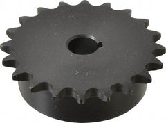 Browning - 20 Teeth, 1/2" Chain Pitch, Chain Size 41, Finished Bore Sprocket - 5/8" Bore Diam, 3.196" Pitch Diam, 3.45" Outside Diam - USA Tool & Supply
