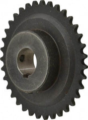 Browning - 35 Teeth, 3/8" Chain Pitch, Chain Size 35, Finished Bore Sprocket - 1" Bore Diam, 4.183" Pitch Diam, 4.39" Outside Diam - USA Tool & Supply