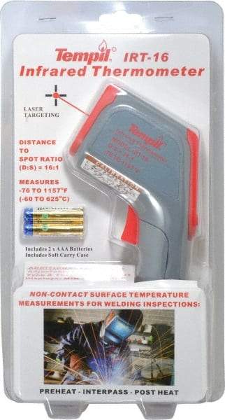 Tempil - -60 to 625°C (-76 to 1157°F) Infrared Thermometer - 16:1 Distance to Spot Ratio - USA Tool & Supply