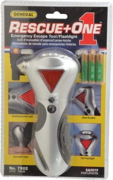 General - 1 Piece, Rescue One 4-Function Emergency Auto Escape Tool - For Use with All Vehicles - USA Tool & Supply