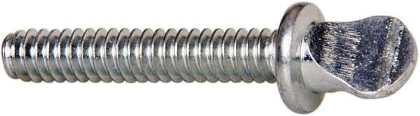 Value Collection - #6-32 Oval Shoulder Steel Thumb Screw - 3/4" OAL, 0.29" Head Height, Zinc-Plated Finish - USA Tool & Supply