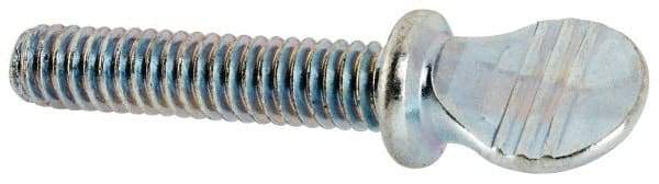 Value Collection - #8-32 Oval Shoulder Steel Thumb Screw - 1" OAL, 0.3" Head Height, Zinc-Plated Finish - USA Tool & Supply