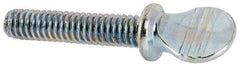 Value Collection - #8-32 Oval Shoulder Steel Thumb Screw - 1" OAL, 0.3" Head Height, Zinc-Plated Finish - USA Tool & Supply