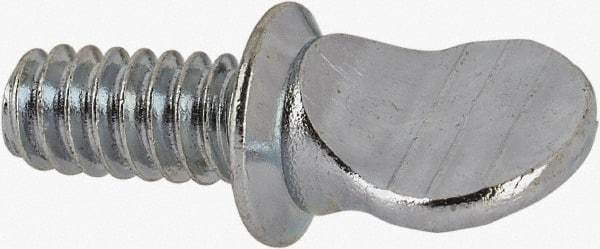 Value Collection - #10-24 Oval Shoulder Steel Thumb Screw - 3/8" OAL, 0.43" Head Height, Zinc-Plated Finish - USA Tool & Supply