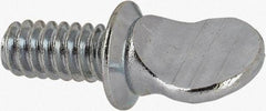 Value Collection - #10-24 Oval Shoulder Steel Thumb Screw - 3/8" OAL, 0.43" Head Height, Zinc-Plated Finish - USA Tool & Supply