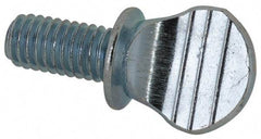Value Collection - #10-32 Oval Shoulder Steel Thumb Screw - 3/8" OAL, 0.49" Head Height, Zinc-Plated Finish - USA Tool & Supply