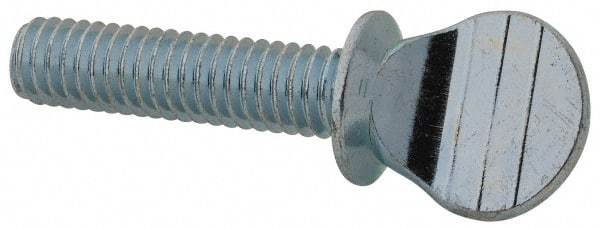 Value Collection - 5/16-18 Oval Shoulder Steel Thumb Screw - 1-1/4" OAL, 0.67" Head Height, Zinc-Plated Finish - USA Tool & Supply