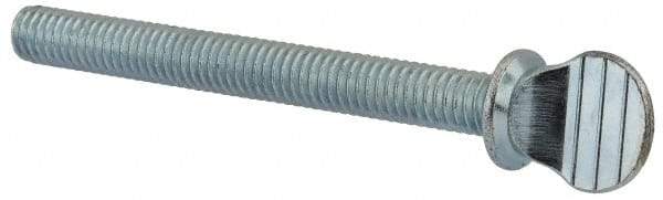 Value Collection - 5/16-18 Oval Shoulder Steel Thumb Screw - 3" OAL, 0.67" Head Height, Zinc-Plated Finish - USA Tool & Supply