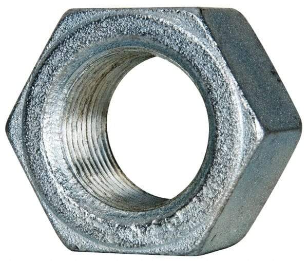 Value Collection - 1-1/8 - 12 UN Steel Right Hand Hex Nut - 1-11/16" Across Flats, 31/32" High, Zinc-Plated Finish - USA Tool & Supply