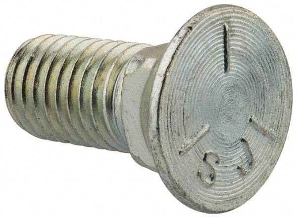 Value Collection - 5/8-11 UNC, 1-1/2" OAL, Steel Plow Bolt - Zinc-Plated Finish, Grade 5 - USA Tool & Supply