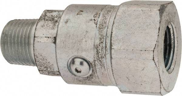 Parker - 1/2-14 NPTF Steel Hydraulic Hose Male NPT To Female NPT Swivel - 5,000 psi - USA Tool & Supply