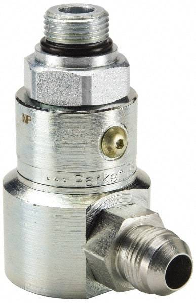 Parker - 1-5/16-12 Male ORB to Male JIC Steel Hydraulic Hose Male ORB To Male JIC Swivel - 5,000 psi - USA Tool & Supply