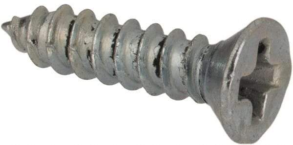 Value Collection - #2 Flat Head Phillips Sheet Metal Screw - Steel, 3/8" OAL, AISI 1016, ASME B18.6.3, ASME B18.6.4 & SAE J933, Grade 1016-1024 - USA Tool & Supply