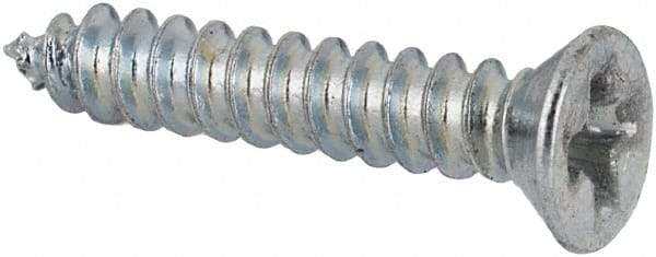 Value Collection - #2 Flat Head Phillips Sheet Metal Screw - Steel, 1/2" OAL, AISI 1016, ASME B18.6.3, ASME B18.6.4 & SAE J933, Grade 1016-1024 - USA Tool & Supply