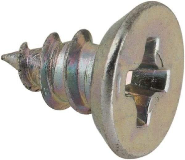 Value Collection - #6 Flat Head Phillips Sheet Metal Screw - Steel, 1/4" OAL, AISI 1016, ASME B18.6.3, ASME B18.6.4 & SAE J933, Grade 1016-1024 - USA Tool & Supply