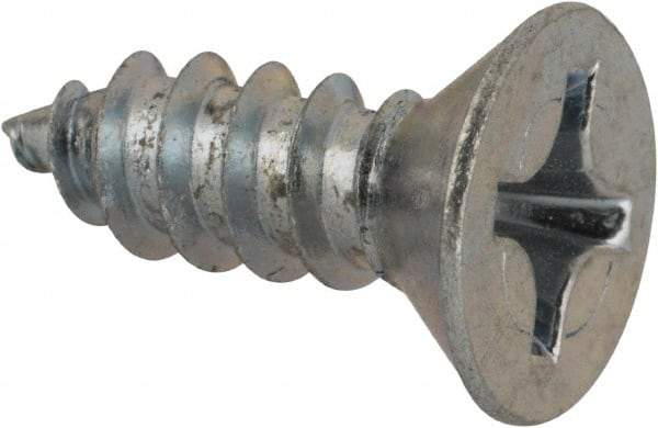 Value Collection - #12 Flat Head Phillips Sheet Metal Screw - Steel, 5/8" OAL, AISI 1016, ASME B18.6.3, ASME B18.6.4 & SAE J933, Grade 1016-1024 - USA Tool & Supply