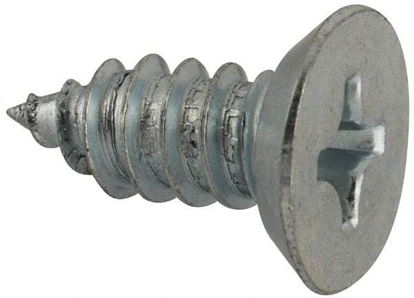 Value Collection - #14 Flat Head Phillips Sheet Metal Screw - Steel, 5/8" OAL, AISI 1016, ASME B18.6.3, ASME B18.6.4 & SAE J933, Grade 1016-1024 - USA Tool & Supply