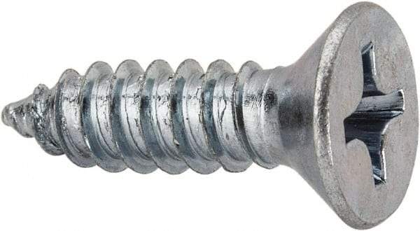 Value Collection - #14 Flat Head Phillips Sheet Metal Screw - Steel, 7/8" OAL, AISI 1016, ASME B18.6.3, ASME B18.6.4 & SAE J933, Grade 1016-1024 - USA Tool & Supply