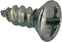 Value Collection - #6 Oval Head Phillips Sheet Metal Screw - Steel, 3/8" OAL, AISI 1016, ANSI/ASME B18.6.4, ASME B18.6.3 & SAE J933, Grade 1016-1024 - USA Tool & Supply
