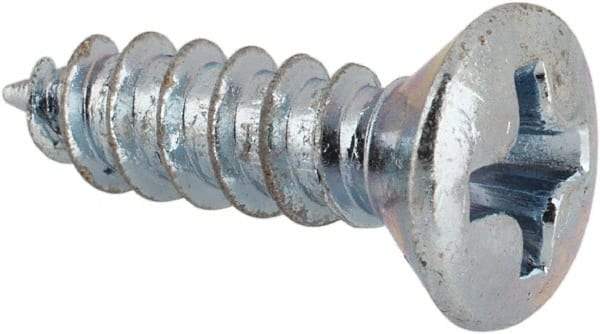 Value Collection - #6 Oval Head Phillips Sheet Metal Screw - Steel, 1/2" OAL, AISI 1016, ANSI/ASME B18.6.4, ASME B18.6.3 & SAE J933, Grade 1016-1024 - USA Tool & Supply