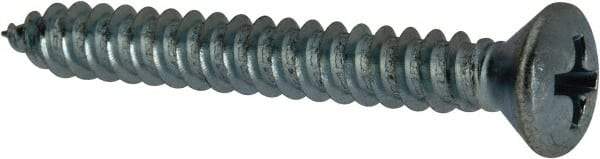 Value Collection - #10 Oval Head Phillips Sheet Metal Screw - Steel, 1-1/2" OAL, AISI 1016, ANSI/ASME B18.6.4, ASME B18.6.3 & SAE J933, Grade 1016-1024 - USA Tool & Supply