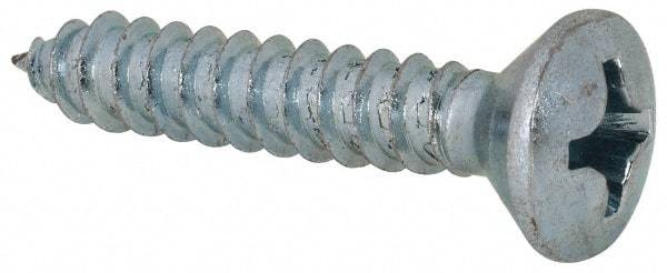 Value Collection - #12 Oval Head Phillips Sheet Metal Screw - Steel, 1-1/4" OAL, AISI 1016, ANSI/ASME B18.6.4, ASME B18.6.3 & SAE J933, Grade 1016-1024 - USA Tool & Supply