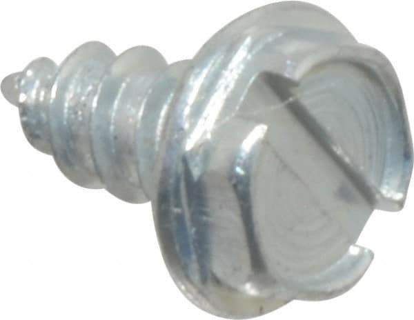 Value Collection - #4 Hex Washer Head Slotted Sheet Metal Screw - Steel, 1/4" Length Under Head, AISI 1016, ASME B18.6.3, ASME B18.6.4 & SAE J933, Grade 1016-1024 - USA Tool & Supply