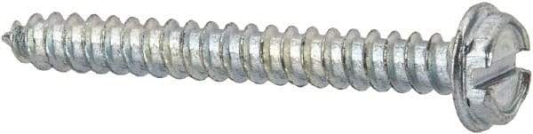 Value Collection - #4 Hex Washer Head Slotted Sheet Metal Screw - Steel, 1" Length Under Head, AISI 1016, ASME B18.6.3, ASME B18.6.4 & SAE J933, Grade 1016-1024 - USA Tool & Supply