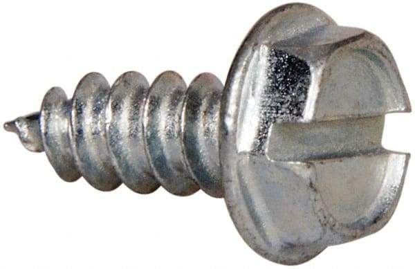 Value Collection - #7 Hex Washer Head Slotted Sheet Metal Screw - Steel, 3/8" Length Under Head, AISI 1016, ASME B18.6.3, ASME B18.6.4 & SAE J933, Grade 1016-1024 - USA Tool & Supply