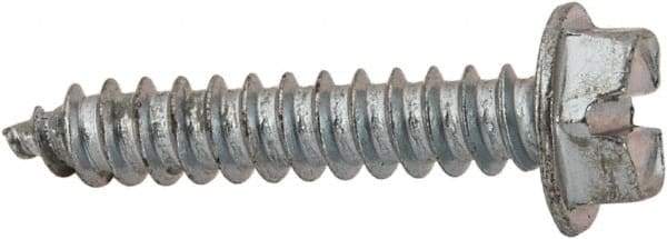 Value Collection - #8 Hex Washer Head Slotted Sheet Metal Screw - Steel, 7/8" Length Under Head, AISI 1016, ASME B18.6.3, ASME B18.6.4 & SAE J933, Grade 1016-1024 - USA Tool & Supply