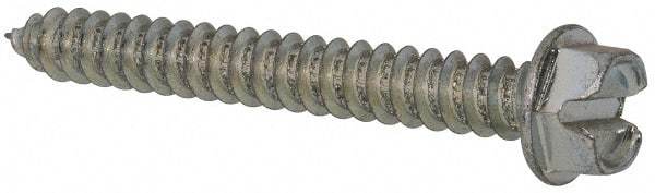 Value Collection - #12 Hex Washer Head Slotted Sheet Metal Screw - Steel, 1-3/4" Length Under Head, AISI 1016, ASME B18.6.3, ASME B18.6.4 & SAE J933, Grade 1016-1024 - USA Tool & Supply