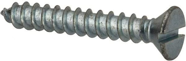 Value Collection - #12 Flat Head Slotted Sheet Metal Screw - Steel, 1-1/2" OAL, AISI 1016, ASME B18.6.3, ASME B18.6.4 & SAE J933, Grade 1016-1024 - USA Tool & Supply