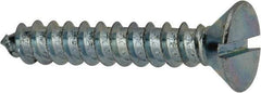 Value Collection - #14 Flat Head Slotted Sheet Metal Screw - Steel, 1-1/2" OAL, AISI 1016, ASME B18.6.3, ASME B18.6.4 & SAE J933, Grade 1016-1024 - USA Tool & Supply