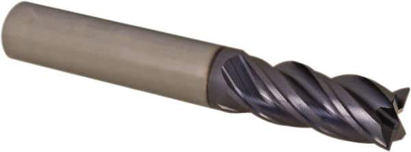 SGS - 3/8", 4 Flute, Single End, Solid Carbide, 0.01" Corner Radius End Mill - 2-1/2" OAL, Right Hand Flute, 7/8" LOC, Right Hand Cut - USA Tool & Supply