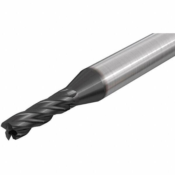 Iscar - 11.5mm, 22mm LOC, 12mm Shank Diam, 75mm OAL, 4 Flute, Solid Carbide Square End Mill - Single End, TiAlN Finish, Spiral Flute, 30° Helix, Right Hand Cut, Right Hand Flute - USA Tool & Supply