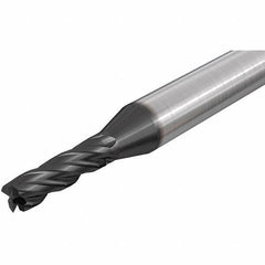 Iscar - 11.5mm, 22mm LOC, 12mm Shank Diam, 75mm OAL, 4 Flute, Solid Carbide Square End Mill - Single End, TiAlN Finish, Spiral Flute, 30° Helix, Right Hand Cut, Right Hand Flute - USA Tool & Supply