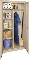 Sandusky Lee - 5 Shelf Combination Storage Cabinet - Steel, 36" Wide x 24" Deep x 78" High, Tan - USA Tool & Supply