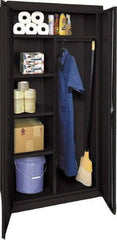 Sandusky Lee - 5 Shelf Combination Storage Cabinet - Steel, 36" Wide x 24" Deep x 78" High, Black - USA Tool & Supply