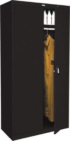 Sandusky Atlantic - 2 Shelf Combination Storage Cabinet - Steel, 36" Wide x 24" Deep x 78" High, Black - USA Tool & Supply