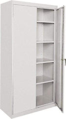 Sandusky Lee - 5 Shelf Locking Storage Cabinet - Steel, 36" Wide x 18" Deep x 72" High, Gray - USA Tool & Supply