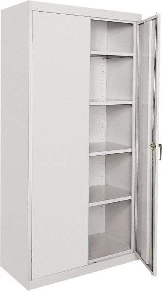 Sandusky Lee - 5 Shelf Locking Storage Cabinet - Steel, 36" Wide x 24" Deep x 72" High, Gray - USA Tool & Supply