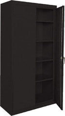 Sandusky Lee - 5 Shelf Locking Storage Cabinet - Steel, 36" Wide x 24" Deep x 72" High, Black - USA Tool & Supply