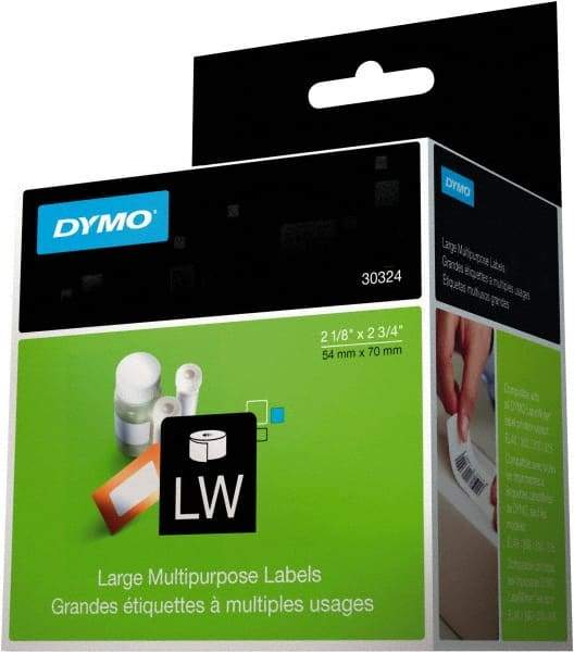 Dymo - 2-3/4" Long, White Label Printer Cartridge - For DYMO LabelWriter Printers - USA Tool & Supply