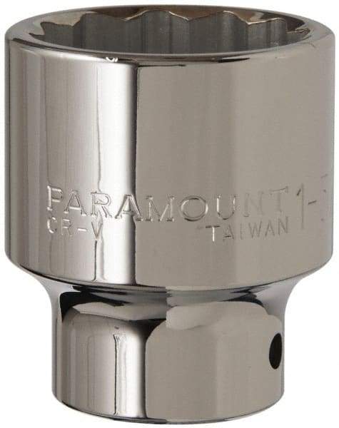 Paramount - 1-5/8", 3/4" Drive, Standard Hand Socket - 12 Points, 2-5/8" OAL - USA Tool & Supply