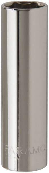 Paramount - 1/2" Drive, Deep Hand Socket - 6 Points, 3-3/32" OAL, Steel, Chrome Finish - USA Tool & Supply