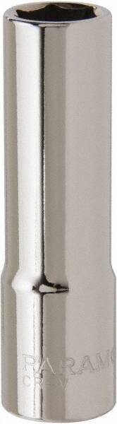 Paramount - 1/2" Drive, Deep Hand Socket - 6 Points, 3-3/32" OAL, Steel, Chrome Finish - USA Tool & Supply