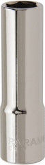 Paramount - 1/2" Drive, Deep Hand Socket - 6 Points, 3-3/32" OAL, Steel, Chrome Finish - USA Tool & Supply