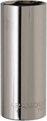 Paramount - 1/2" Drive, Deep Hand Socket - 6 Points, 3-3/32" OAL, Steel, Chrome Finish - USA Tool & Supply